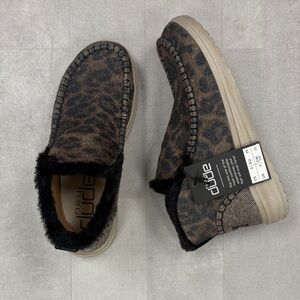 Hey Dude Denny Boots Womens Size 8 Leopard Print Booties Casual Comfort NEW